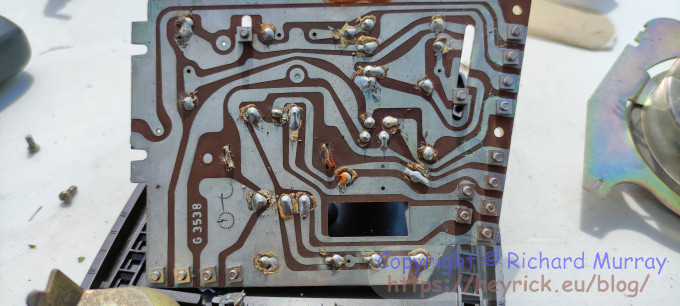 The track side of the circuit board
