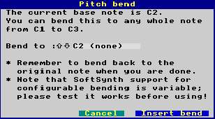 Pitch Bend dialogue