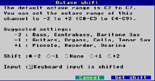 Setting the octave shift