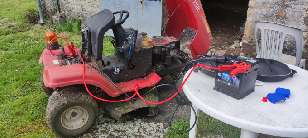 Jump starting a mower