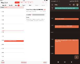 Viewing your schedule on a mobile device