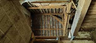 Looking up into the attic