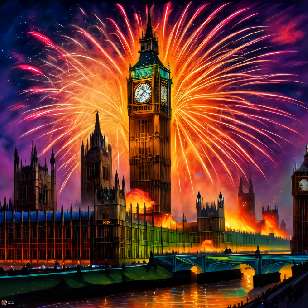 Fireworks over Westminster