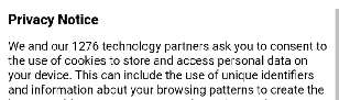 We and our 1276 technology partners want to rape and pillage your privacy...