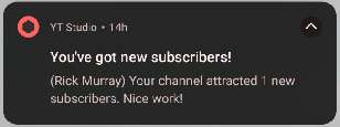 My channel attracted 1 new subscribers.