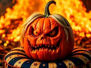 An angry pumpkin.