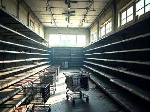 An abandoned supermarket.