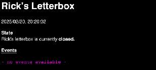 Letterbox status page.