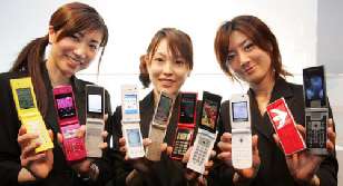 Three Japanese girls, ten mobile phones! [sourced from Google image search]