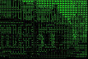 The house, rendered as lovely ASCII art
