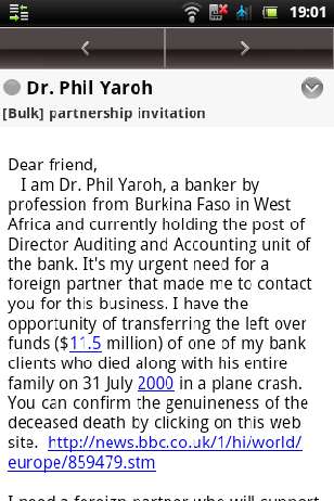 Burkina Faso spam