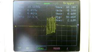 Initial pulse waveform, 50ms