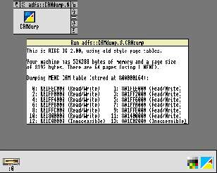 RISC OS 2.00 running a single tasking program in the desktop
