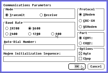 SuperBase comms settings