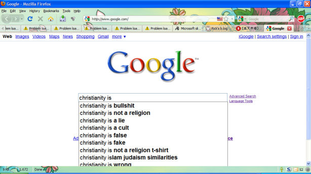 Google suggests that Christianity is...