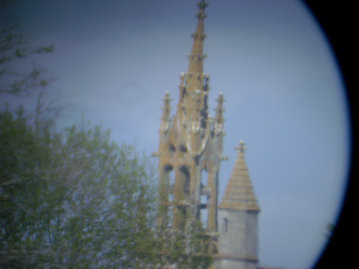 Church spire, as seen through the telescope