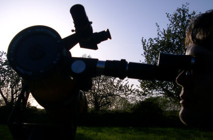 Me, looking at the moon, with a ridiculous lens arrangement