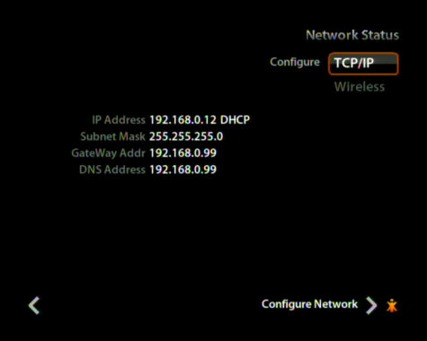 The OSD with a DHCP assigned address