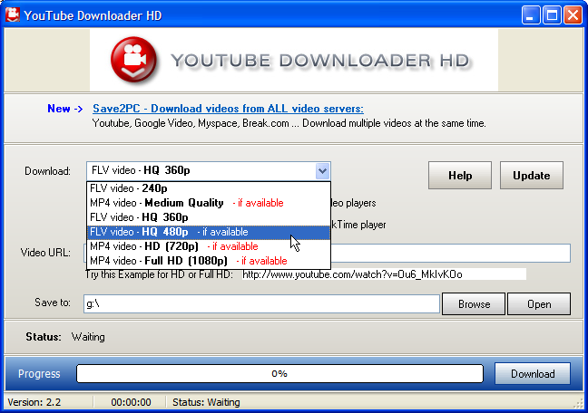 YoutubeDownloaderHD screenshot