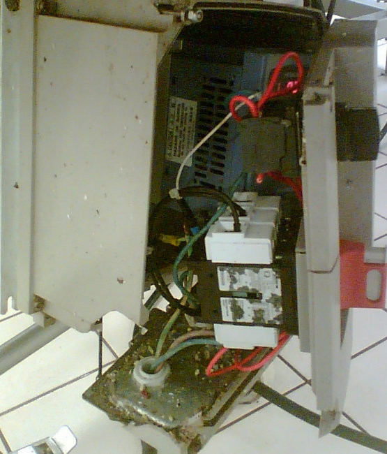 Smashed control box.