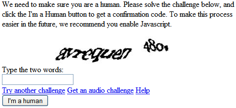 Incomprehensible recaptcha.