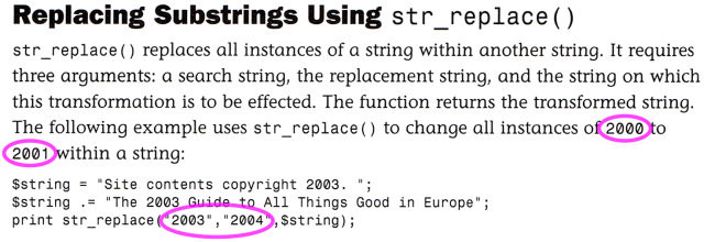 PHP book error, on page 144.