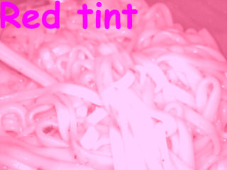 Effect mode example - noodles, red tint