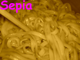Effect mode example - noodles, sepia