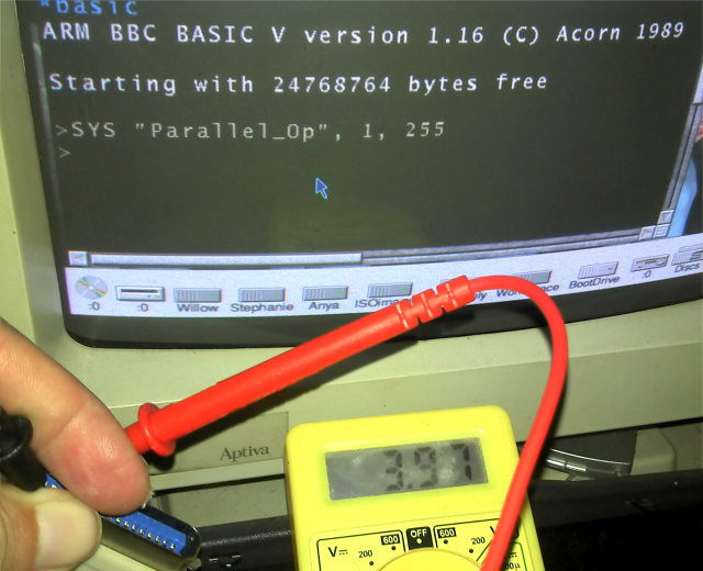 RISC OS parallel port voltage