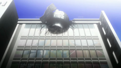 Steins;Gate - the crashed satellite.