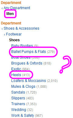 Mens... pumps and ballet shoes? heels? !?