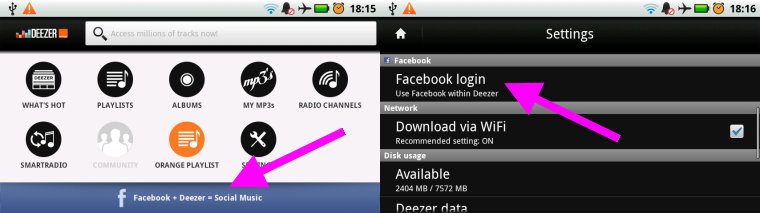 FaceBook in Deezer? WTF?