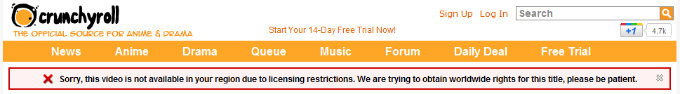 Crunchyroll can't show me Moretsu Pirates due to 'licencing'.