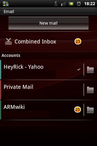 Xperia Mini Pro - email