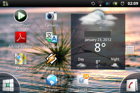 Xperia Mini Pro - homescreen wide