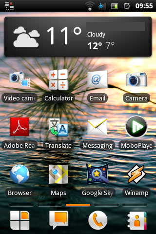 Xperia Mini Pro - Orange homescreen