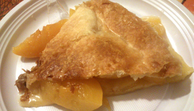 Peach pie, served