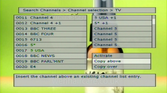 New satellite receiver - merging in new channels