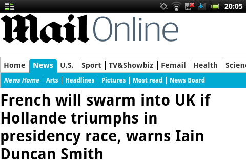 Xenophobic Daily Mail headline