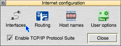 Internet configuration