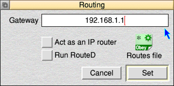 Setting up routing