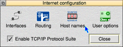 Internet configuration