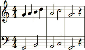 Notation for first harmony example