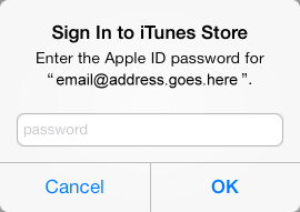 Sign into Apple's App Store the iOS 7 way.