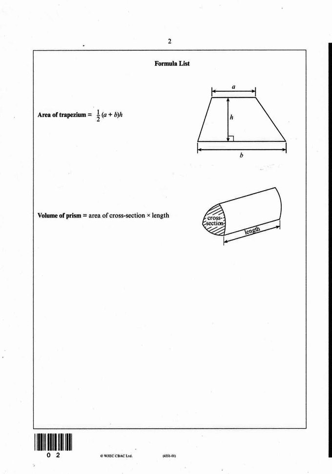 Examination paper, maths foundation, page 2