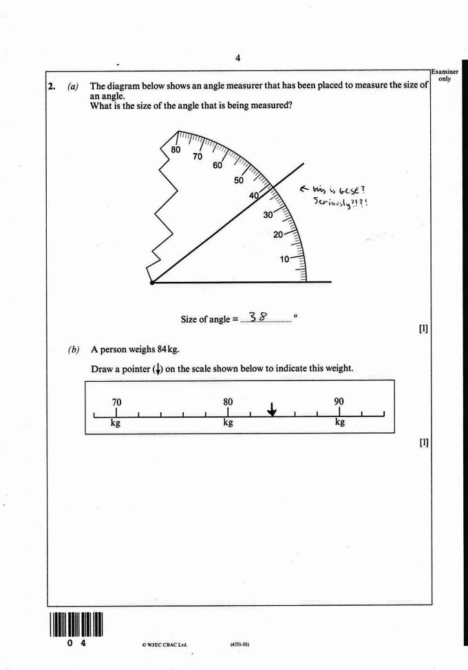 Examination paper, maths foundation, page 4