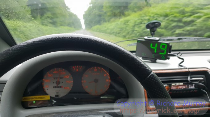 GPS speedometer in use