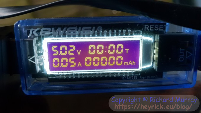 Measured current consumption of GPS speedometer