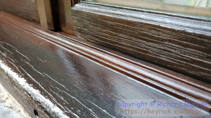 Newly varnished window