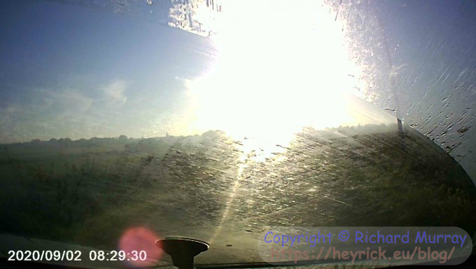 Misted up windscreen.